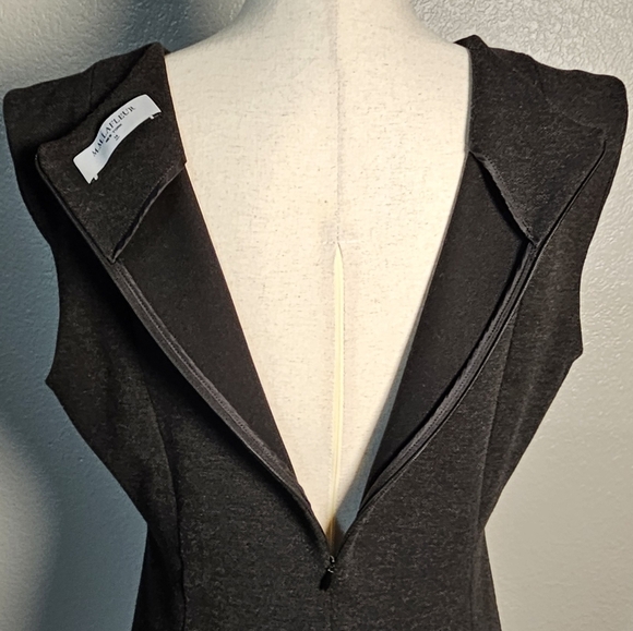 M.M. Lafleur Charcoal Gray Sleeveless Dress Nylon Viscose Elastane SZ 14 - Picture 3 of 9